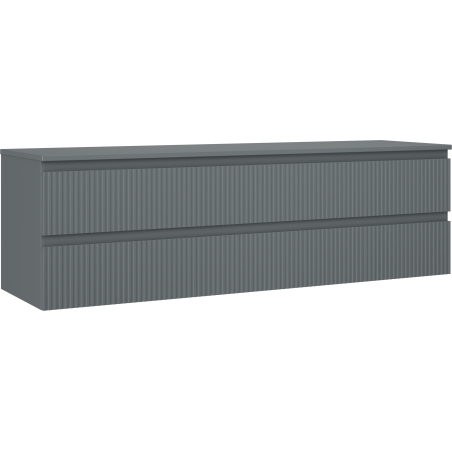 Mexen Rivel meuble de salle de bain sous-lavabo 160 cm avec plateau, 2 tiroirs, rainuré, graphite mat - 91A20-16047-2-BFFC66