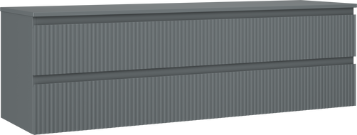 Mexen Rivel armoire de salle de bain sous-lavabo 160 cm avec plateau, 2 tiroirs, rainurée, graphite mat - 91A20-16047-2-BFFC66