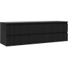 Mexen Rivel meuble de salle de bain sous lavabo 160 cm avec plateau, 2 tiroirs, cannelé, noir mat - 91A20-16047-2-BFFC71