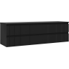 Mexen Rivel meuble de salle de bains sous-vasque 160 cm avec plateau, 2 tiroirs, nervuré, noir mat - 91A20-16047-2-BFFC71