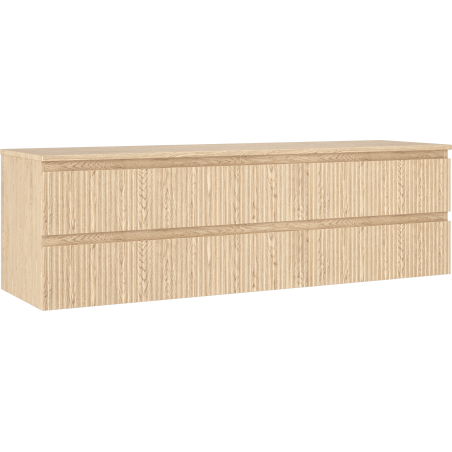 Mexen Rivel meuble de salle de bains 160 cm avec plateau, 2 tiroirs, rainuré, chêne - 91A20-16047-2-BFFC81