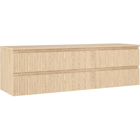 Mexen Rivel meuble de salle de bains sous-lavabo 160 cm avec plateau, 2 tiroirs, rainuré, chêne - 91A20-16047-2-BFFC81
