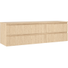 Mexen Rivel meuble de salle de bains 160 cm avec plateau, 2 tiroirs, rainuré, chêne - 91A20-16047-2-BFFC81