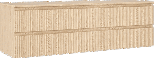 Mexen Rivel meuble de salle de bains 160 cm avec plateau, 2 tiroirs, rainuré, chêne - 91A20-16047-2-BFFC81