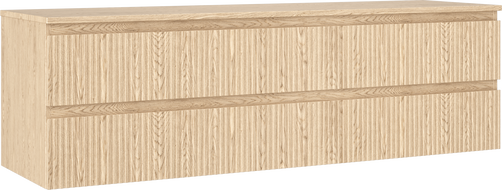 Mexen Rivel meuble de salle de bains sous-lavabo 160 cm avec plateau, 2 tiroirs, rainuré, chêne - 91A20-16047-2-BFFC81