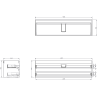 Mexen Rivel meuble de salle de bains 160 cm avec plateau, 2 tiroirs, rainuré, chêne - 91A20-16047-2-BFFC81