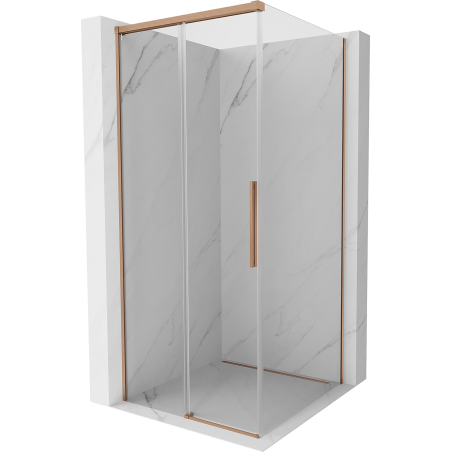 Mexen Rox cabine de douche coulissante 95 x 95 cm, transparent, cuivre brossé - 8C2-095-095-65-00