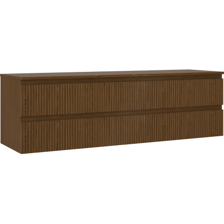 Mexen Rivel meuble de salle de bain sous-lavabo 160 cm avec plateau, 2 tiroirs, rainuré, noyer - 91A20-16047-2-BFFC86