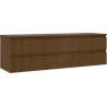 Mexen Rivel meuble de salle de bain sous-lavabo 160 cm avec plateau, 2 tiroirs, rainuré, noyer - 91A20-16047-2-BFFC86