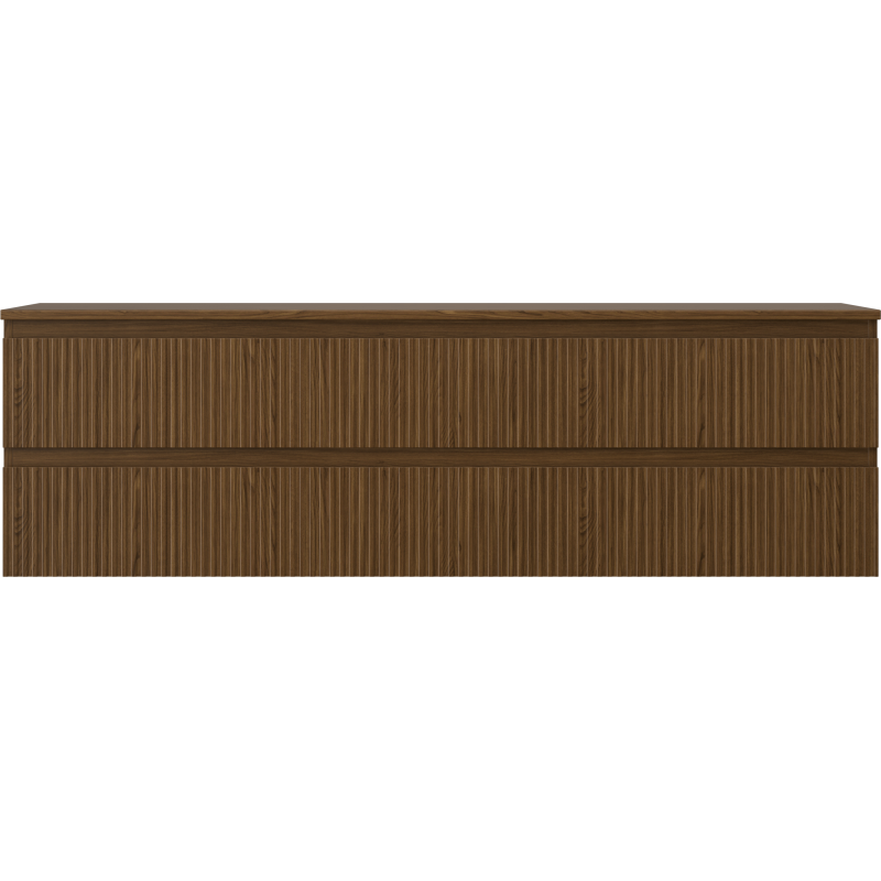 Mexen Rivel meuble de salle de bain sous lavabo 160 cm avec plateau, 2 tiroirs, rainuré, noyer - 91A20-16047-2-BFFC86
