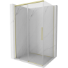Mexen Rox cabine de douche coulissante 140 x 90 cm, transparent, or brossé - 8C2-140-090-55-00