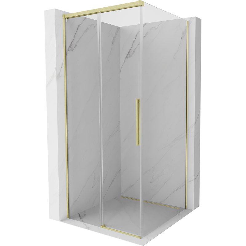 Mexen Rox cabine de douche coulissante 95 x 95 cm, transparent, doré brossé - 8C2-095-095-55-00