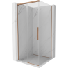 Cabine de douche coulissante Mexen Rox 100 x 100 cm, transparent, cuivre brossé - 8C2-100-100-65-00