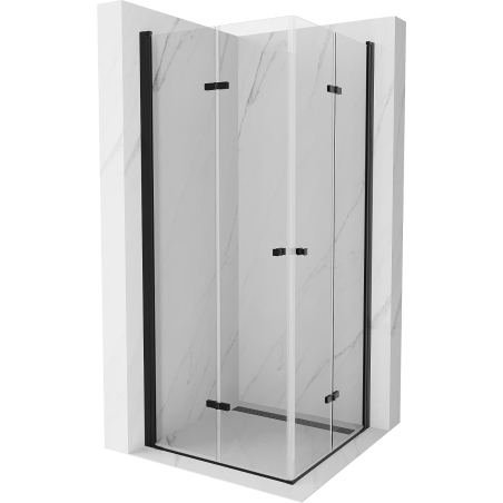Cabine de douche pliante Mexen Lima Duo 70 x 70 cm, transparente, noire - 856-070-070-70-00-02