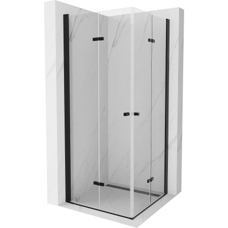 Mexen Lima Duo cabine de douche pliante 70 x 70 cm, transparent, noir - 856-070-070-70-00-02