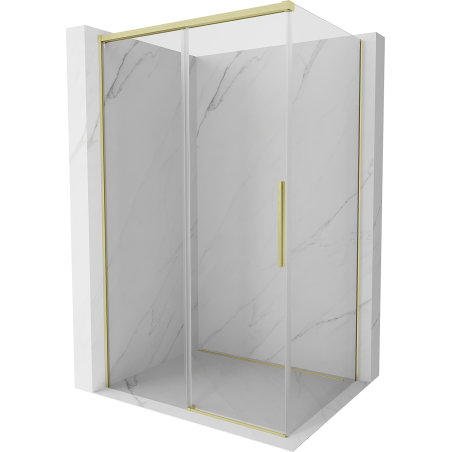 Mexen Rox cabine de douche coulissante 155 x 100 cm, transparent, or brossé - 8C2-155-100-55-00