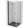 Mexen Lima cabine de douche pliante 80 x 80 cm, transparente, noire + receveur Flat, noir - 856-080-080-70-00-4070B