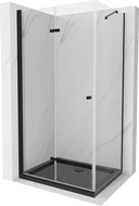 Mexen Lima cabine de douche pliante 100 x 80 cm, transparent, noir + receveur Flat, noir - 856-100-080-70-00-4070B