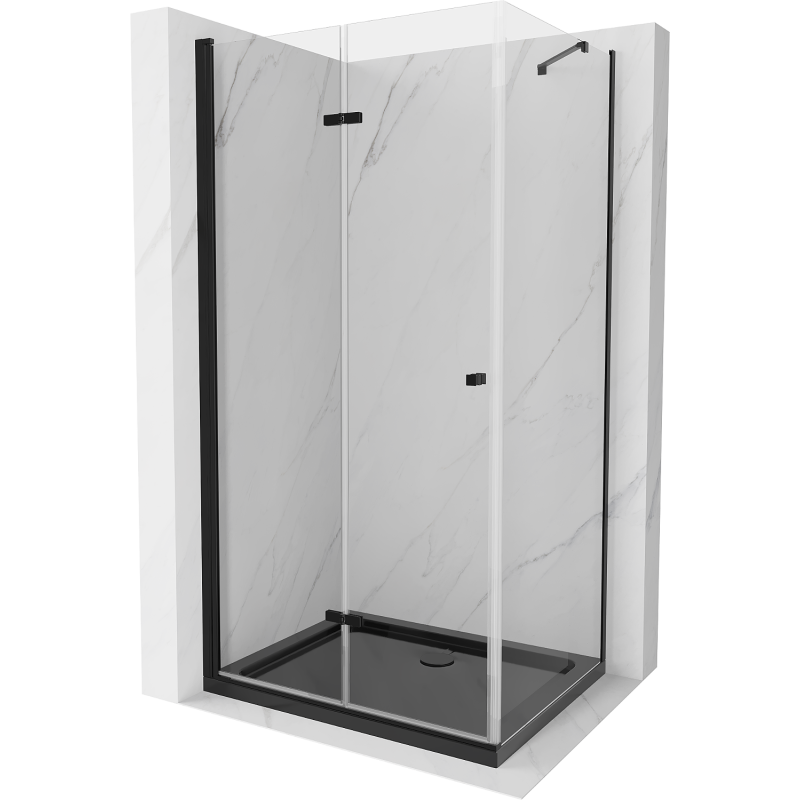 Mexen Lima cabine de douche pliante 100 x 90 cm, transparent, noir + receveur plat, noir - 856-100-090-70-00-4070B