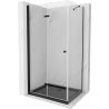 Mexen Lima cabine de douche pliable 90 x 120 cm, transparent, noir + receveur Flat, noir - 856-090-120-70-00-4070B