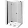 Mexen Lima cabine de douche pliante 80 x 90 cm, transparente, noire + receveur de douche Flat, blanc - 856-080-090-70-00-4010B