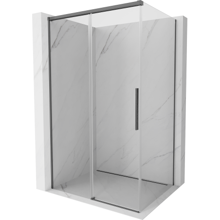 Mexen Rox cabine de douche coulissante 155 x 70 cm, transparent, gris acier brossé - 8C2-155-070-66-00