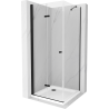Mexen Lima cabine de douche pliante 90 x 90 cm, transparente, noire + receveur Flat, blanc - 856-090-090-70-00-4010B