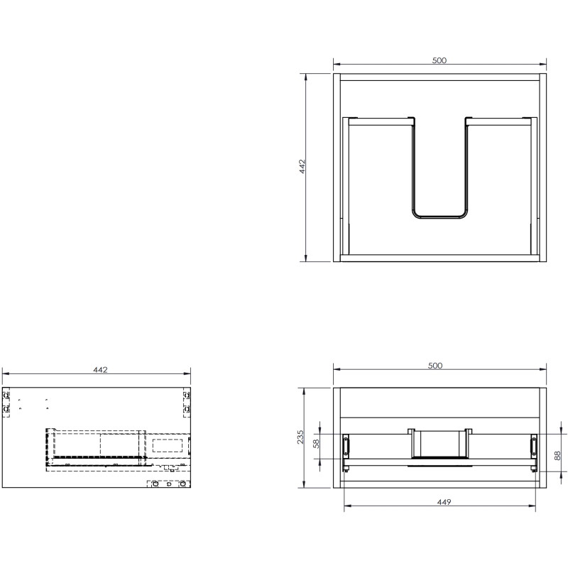 Mexen Orio armoire de salle de bains 50 cm avec lavabo Otis, 1 tiroir, noir brillant/noir mat - 91A10-05023-1-BF70-W18M71