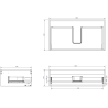 Mexen Orio meuble de salle de bain 80 cm avec lavabo Otis, 1 tiroir, graphite mat/blanc mat - 91A10-08023-1-BF66-W18M01