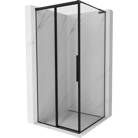 Mexen Rox L cabine de douche coulissante gauche 110 x 110 cm, cadre noir, noir - 8C2L-110-110-70-70-L