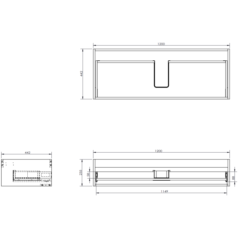 Mexen Orio meuble de salle de bain 120 cm avec lavabo Otis, 1 tiroir, gris mat/blanc mat - 91A10-12023-1-BF62-W18M01