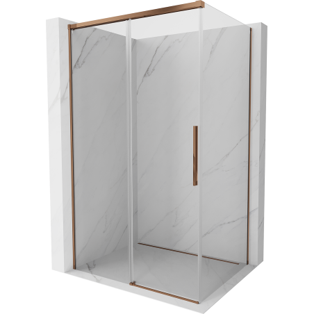 Mexen Rox cabine de douche coulissante 135 x 90 cm, transparent, or rose - 8C2-135-090-60-00