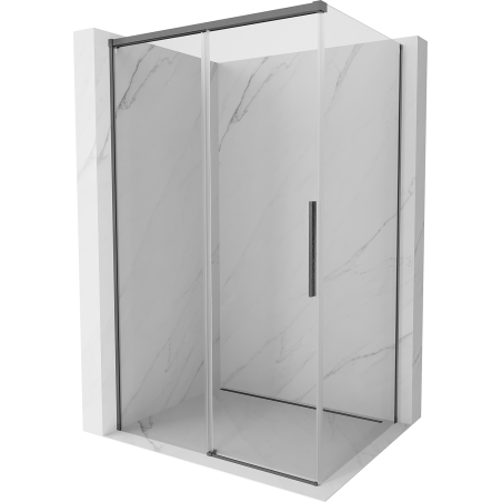 Mexen Rox cabine de douche coulissante 135 x 90 cm, transparente, gris canon brossé - 8C2-135-090-66-00