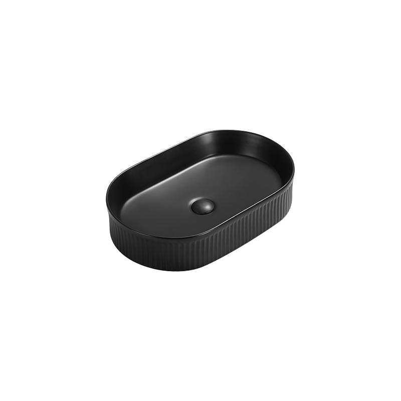 Mexen Grovo lavabo à poser rainuré 57 x 36 cm, noir mat - 22305785