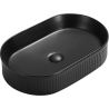 Mexen Grovo lavabo à poser rainuré 57 x 36 cm, noir mat - 22305785