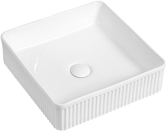 Mexen Grovo vasque à poser striée 41 x 41 cm, blanc - 22304100
