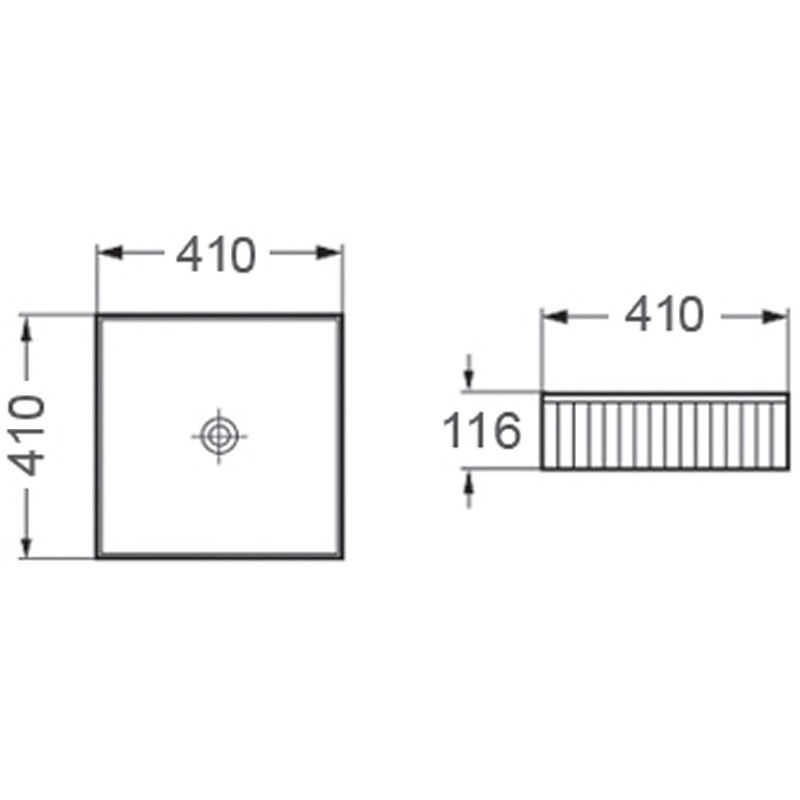 Mexen Grovo lavabo posé sur plan rainuré 41 x 41 cm, blanc - 22304100