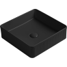 Mexen Grovo lavabo à poser rainuré 41 x 41 cm, noir mat - 22304185