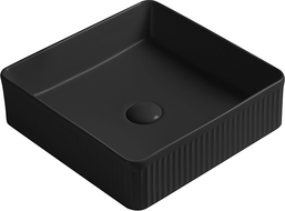 Mexen Grovo lavabo à poser rainuré 41 x 41 cm, noir mat - 22304185