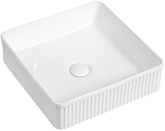 Mexen Grovo bassin de lavabo à poser rainuré 37 x 37 cm, blanc - 22303700