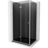 Mexen Lima cabine de douche pliante 80 x 100 cm, graphite, chrome + receveur Flat, noir - 856-080-100-01-40-4070