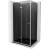 Mexen Lima cabine de douche pliante 80 x 120 cm, graphite, chrome + receveur Flat, noir - 856-080-120-01-40-4070