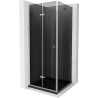 Cabine de douche pliante Mexen Lima 90 x 90 cm, graphite, chrome + receveur plat, noir - 856-090-090-01-40-4070