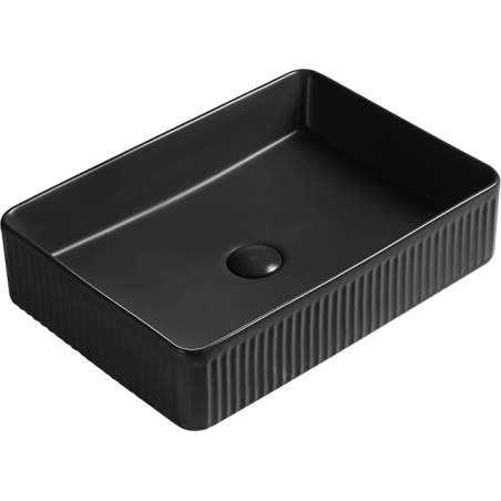 Mexen Grovo lavabo à poser rainuré 51 x 37 cm, noir mat - 22305185