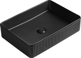 Mexen Grovo lavabo posé sur plan rainuré 51 x 37 cm, noir mat - 22305185