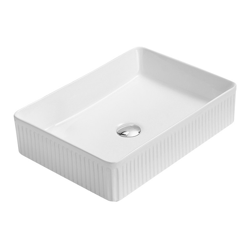 Mexen Grovo lavabo à poser rainuré 50 x 34 cm, blanc - 22305000