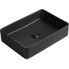 Mexen Grovo lavabo à poser rainuré 50 x 34 cm, noir mat - 22305085