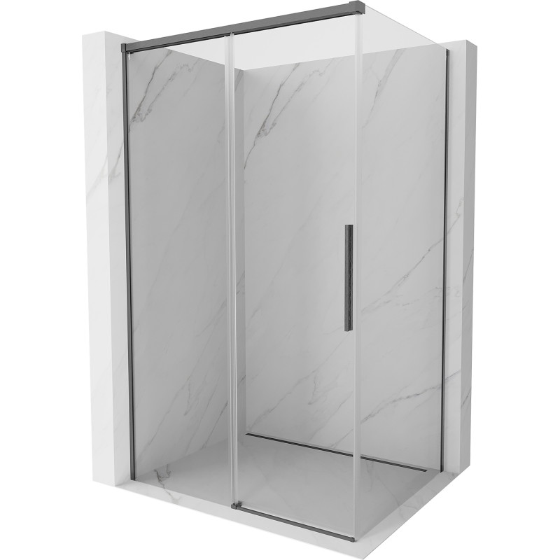 Mexen Rox cabine de douche coulissante 95 x 120 cm, transparent, gris pistolet brossé - 8C2-095-120-66-00