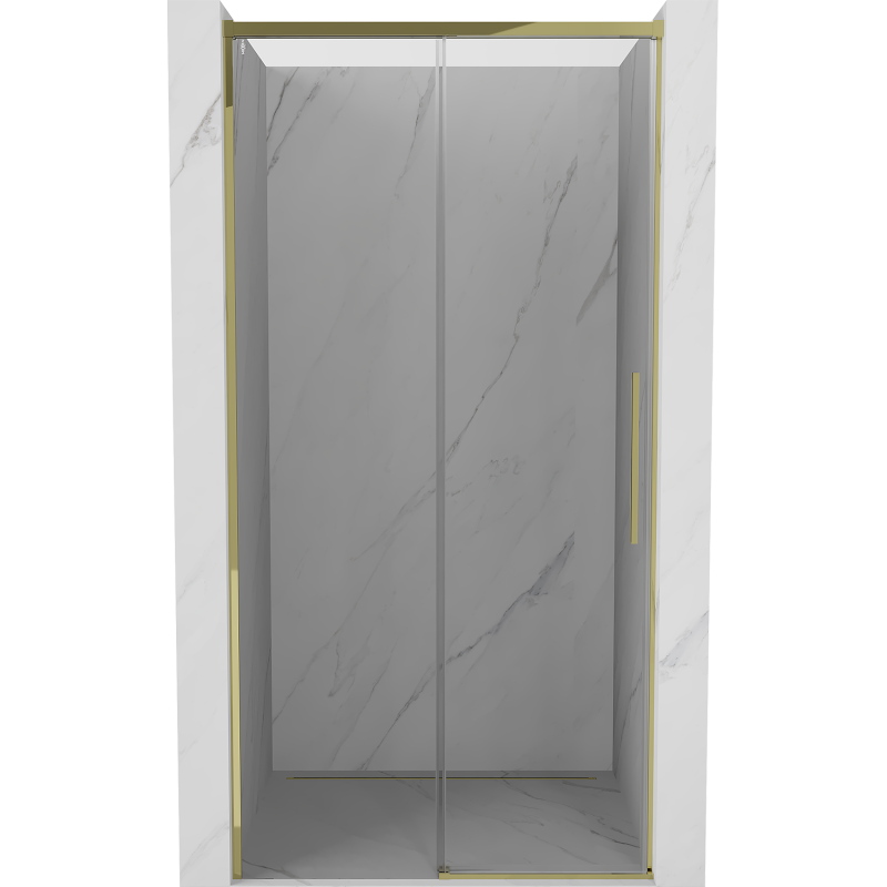 Mexen Rox portes de douche coulissantes 130 cm, transparentes, dorées - 8C2-130-000-50-00