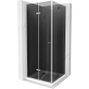 Mexen Lima cabine de douche pliable 80 x 80 cm, graphite, chrome + receveur Flat, blanc - 856-080-080-01-40-4010